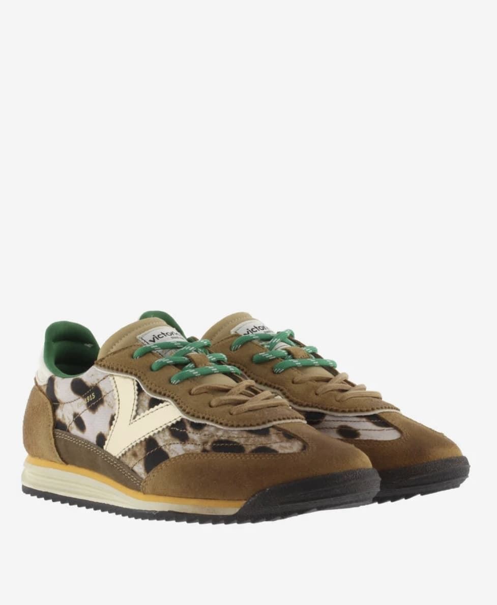 Deportiva VICTORIA SATURNO NYLON ANIMAL PRINT & SERRAJE Sneakers 1158103-87 Camel - Imagen 6