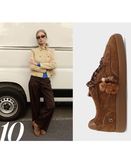 Deportivas Noa Harmon TEN piel charms camel - Imagen 1
