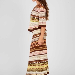 Falda Derhy ADRINA crochet marrones. - Imagen 2