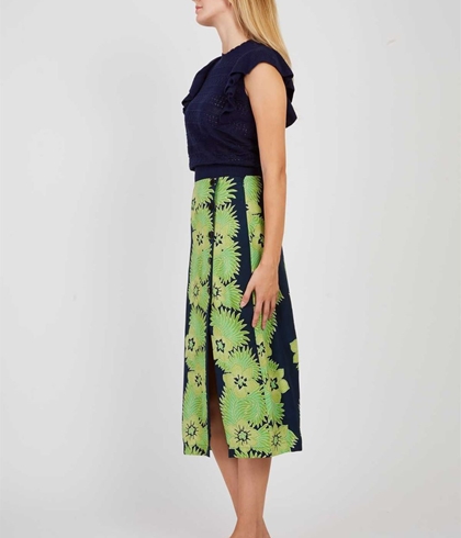 Falda Derhy ALBERTA estampada verdes - Imagen 1