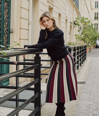 Falda Derhy JEANNE JUPE BURDEOS granate - Imagen 1