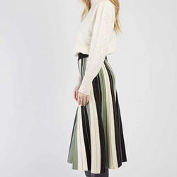 Falda Derhy JEANNE JUPE  rayas Verde - Imagen 1