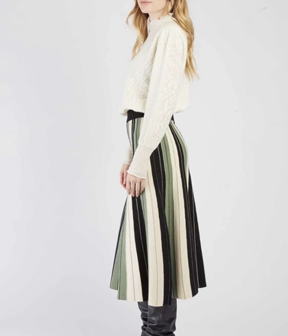 Falda Derhy JEANNE JUPE  rayas Verde - Imagen 1