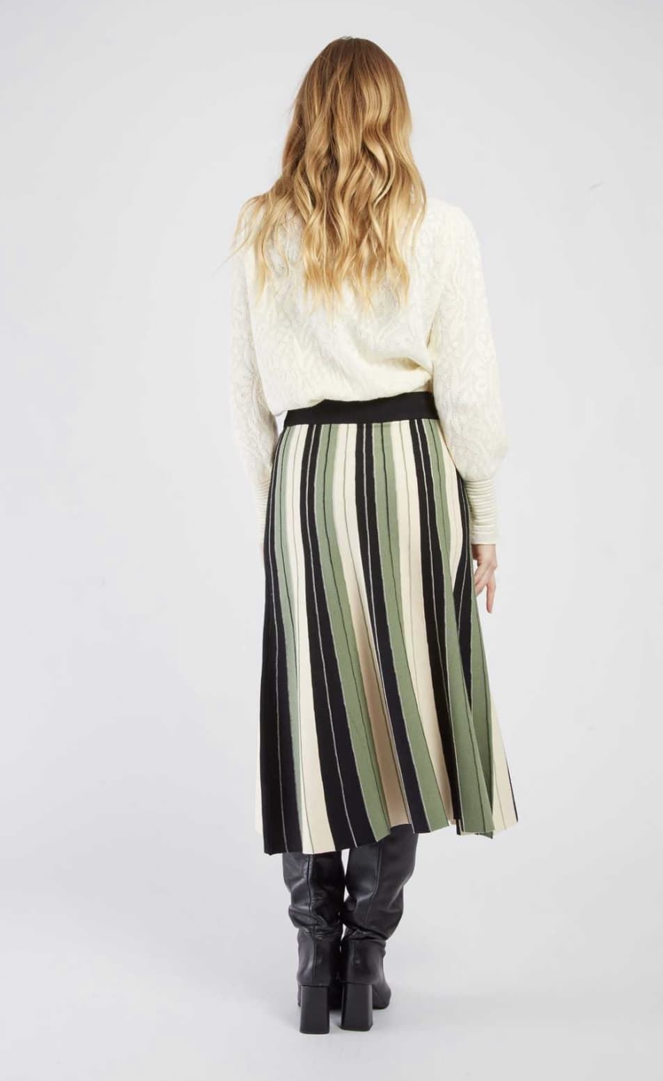 Falda Derhy JEANNE JUPE  rayas Verde - Imagen 2