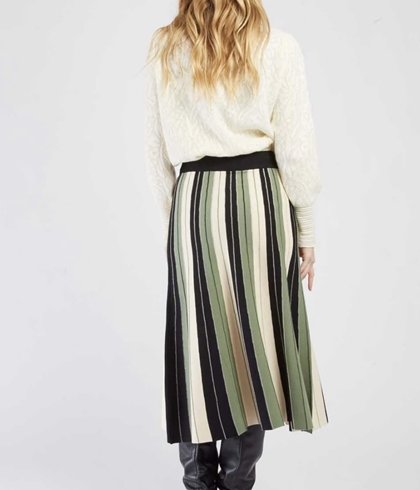 Falda Derhy JEANNE JUPE  rayas Verde - Imagen 2