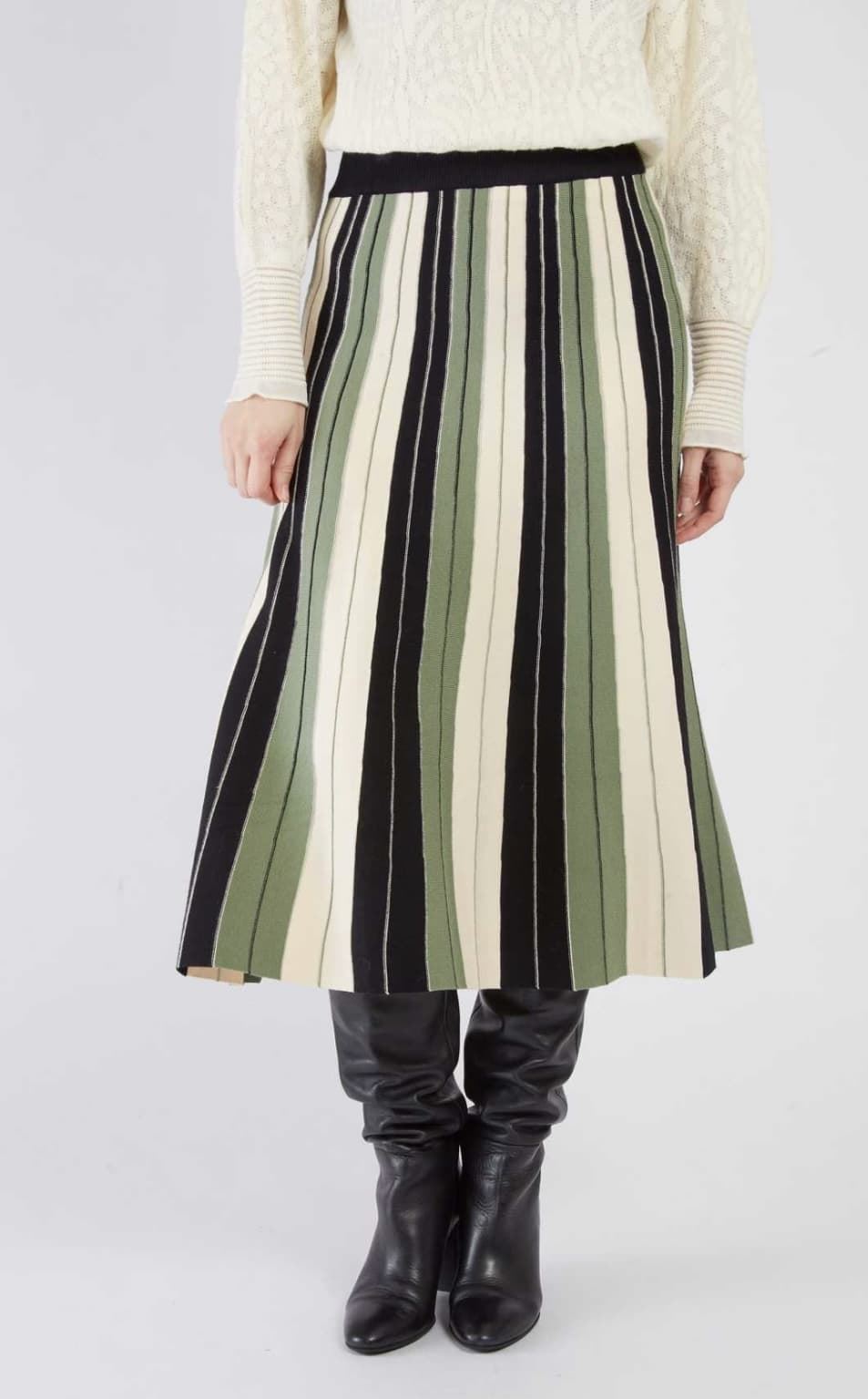 Falda Derhy JEANNE JUPE  rayas Verde - Imagen 3