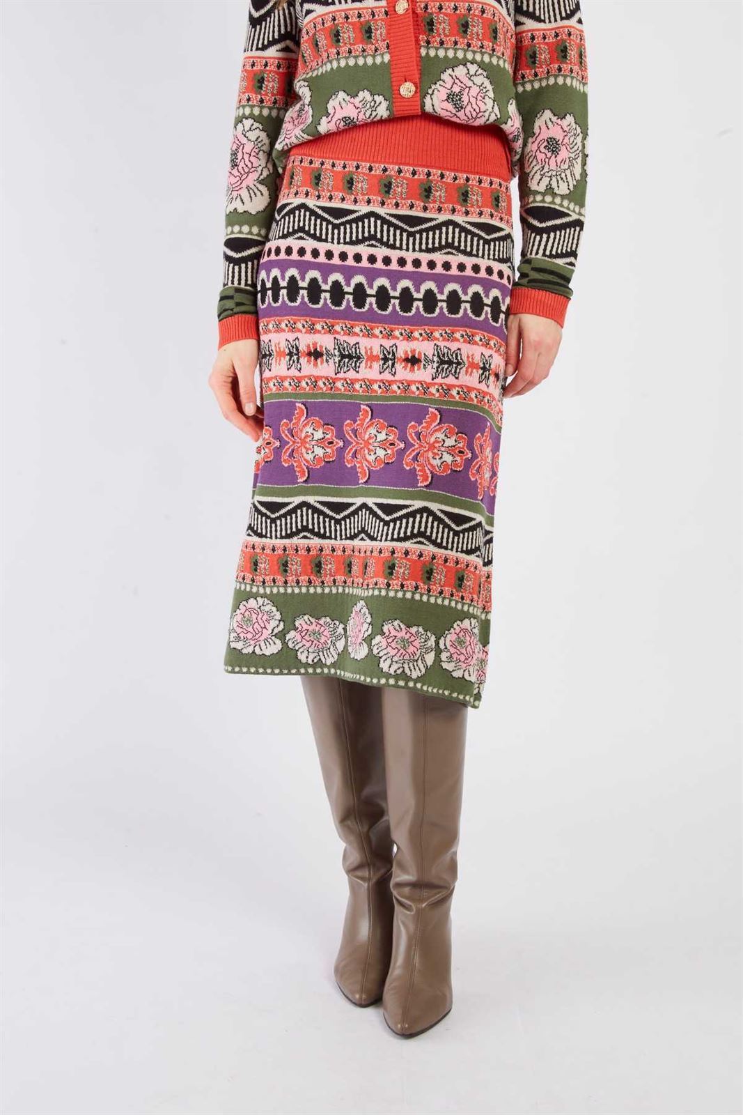 Falda Derhy JOZEFA multicolor tejas - Imagen 3