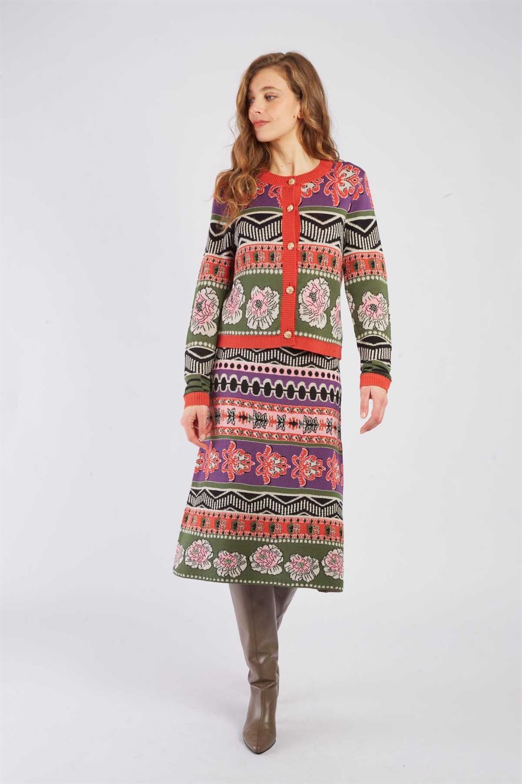 Falda Derhy JOZEFA multicolor tejas - Imagen 5