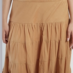 Falda Derhy LARGA DE ALGODÓN LISO DAHLIA beige camel - Imagen 2