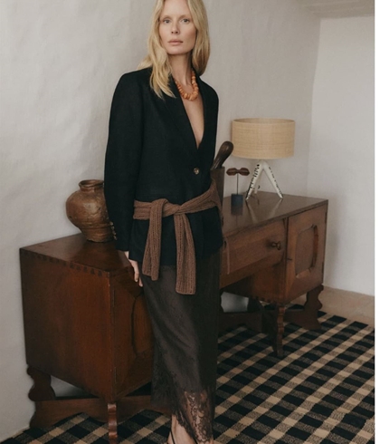 Falda ese O ese AMANDA lencera marrón chocolate - Imagen 1