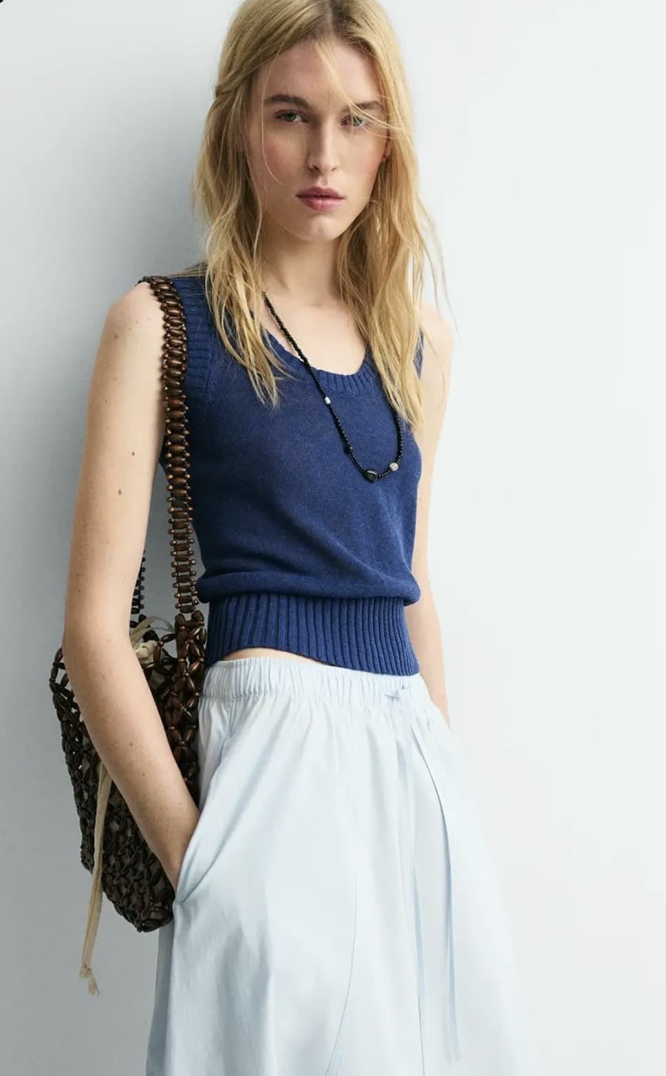 Falda ese O ese BUBBLE azul claro - Imagen 4