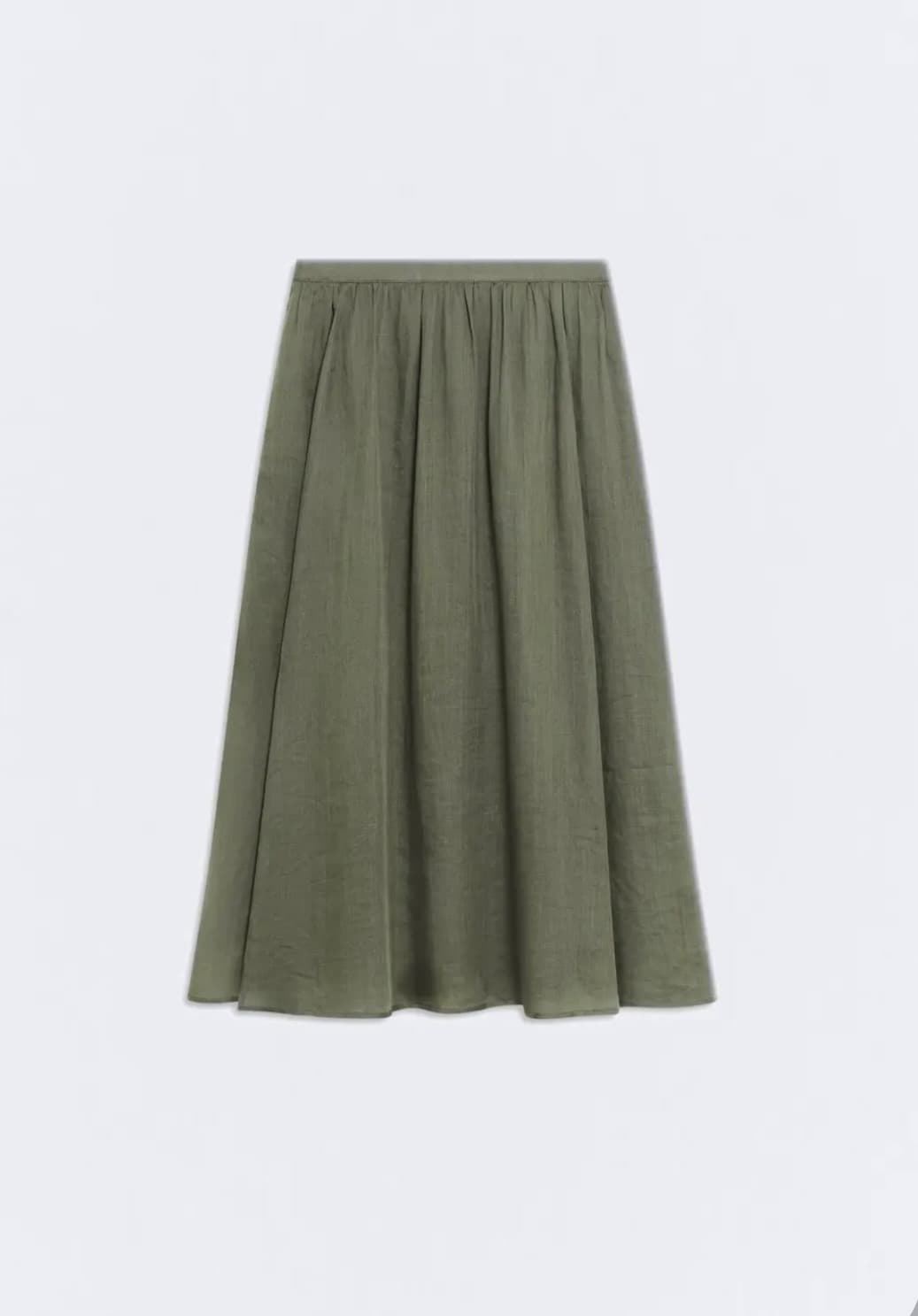 Falda ese O ese CRETA lino verde jungla - Imagen 3