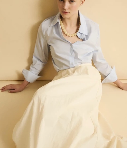 Falda ese o ese GIULIA midi vuelo cruda - Imagen 1