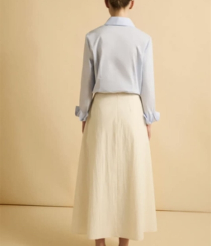 Falda ese o ese GIULIA midi vuelo cruda - Imagen 2