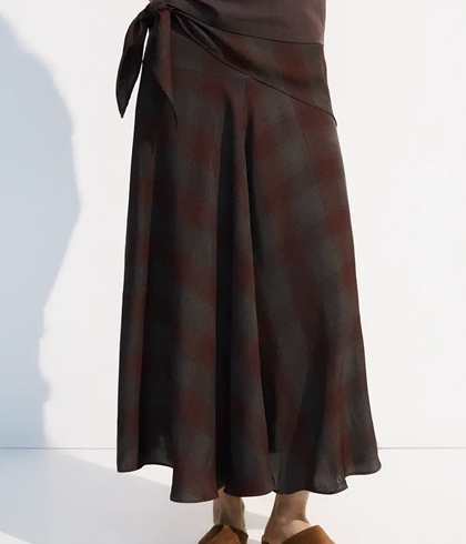 FALDA ese O ese Ref.: 305254-1160 // F.GALWAY  BURGUNDY CHECKS - Imagen 1