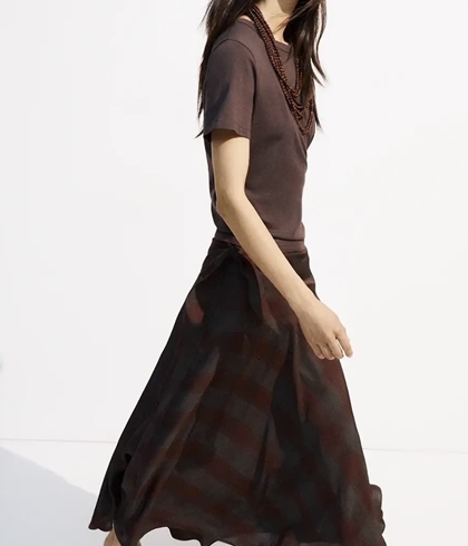 FALDA ese O ese Ref.: 305254-1160 // F.GALWAY  BURGUNDY CHECKS - Imagen 2