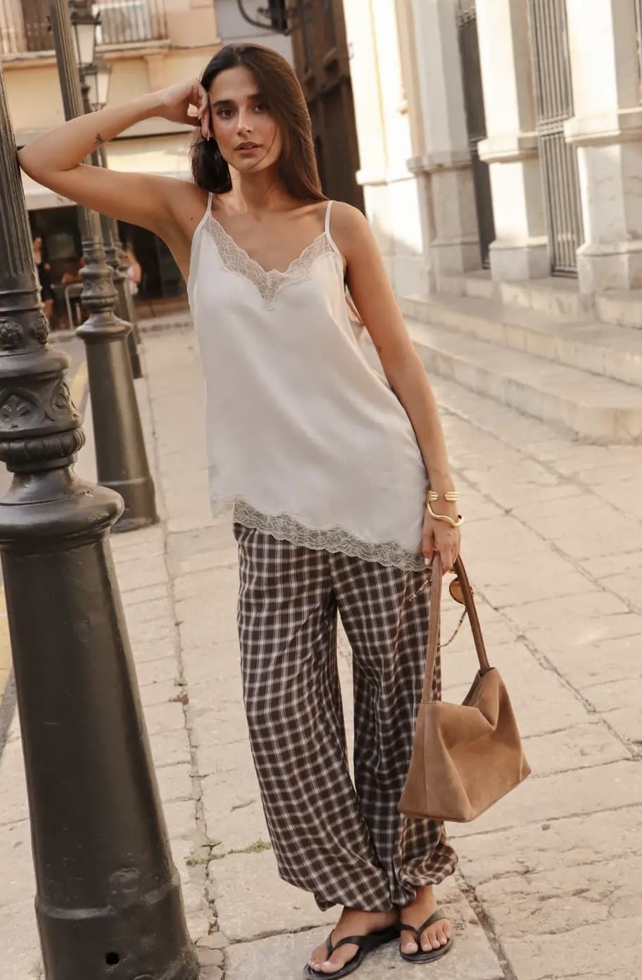 FALDA ese O ese Ref.: 305558-1200 // PANT.LUXOR CHECKS marrón - Imagen 2