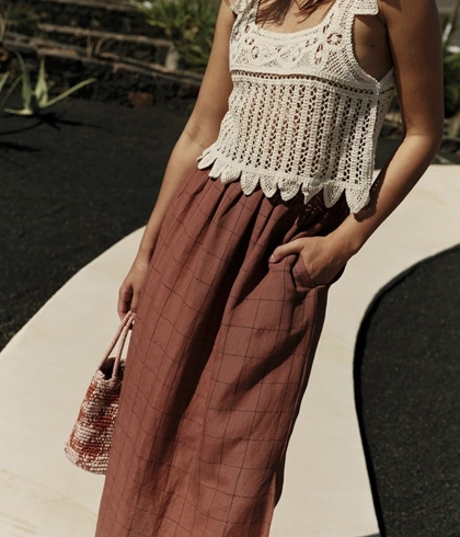 Falda Indi & Cold 223 cuadro ventana chocolate - Imagen 1