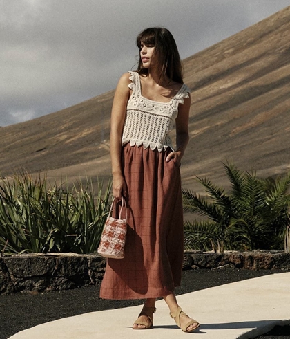 Falda Indi & Cold 223 cuadro ventana chocolate - Imagen 2