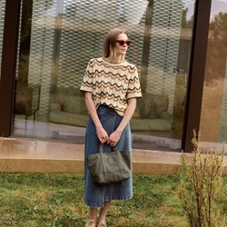 Falda Indi & Cold BB331 CINTURILLA CRUZADA vaquera azul - Imagen 1