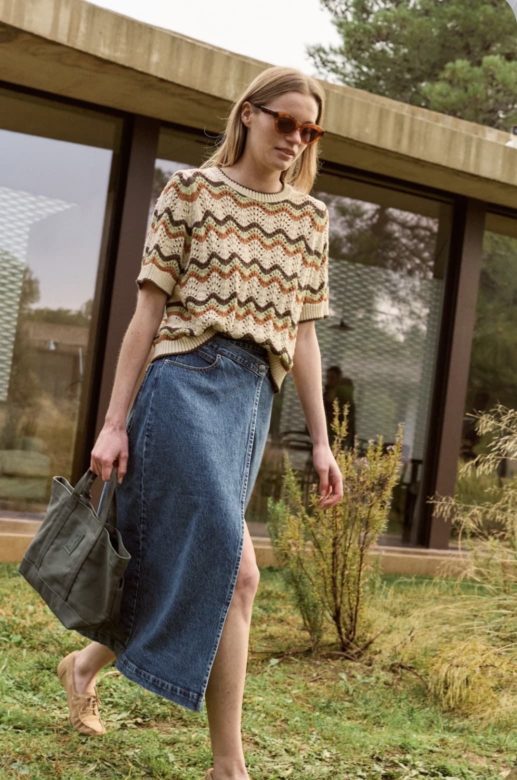 Falda Indi & Cold BB331 CINTURILLA CRUZADA vaquera azul - Imagen 2