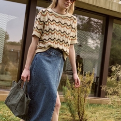 Falda Indi & Cold BB331 CINTURILLA CRUZADA vaquera azul - Imagen 2