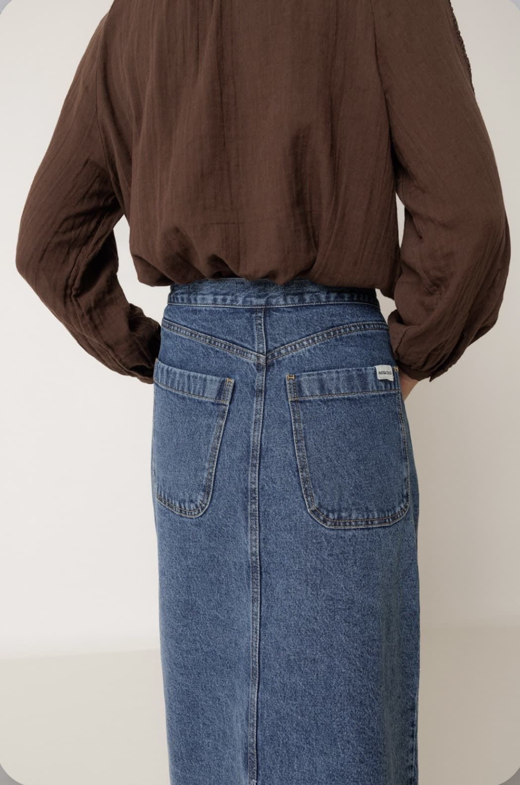 Falda Indi & Cold BB331 CINTURILLA CRUZADA vaquera azul - Imagen 3