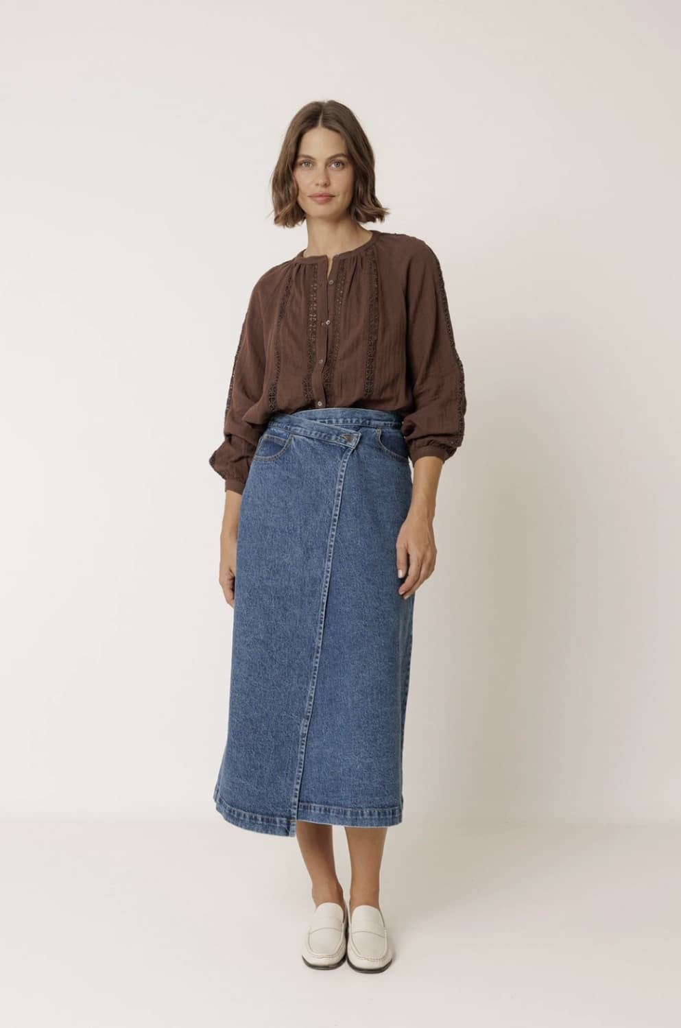 Falda Indi & Cold BB331 CINTURILLA CRUZADA vaquera azul - Imagen 5