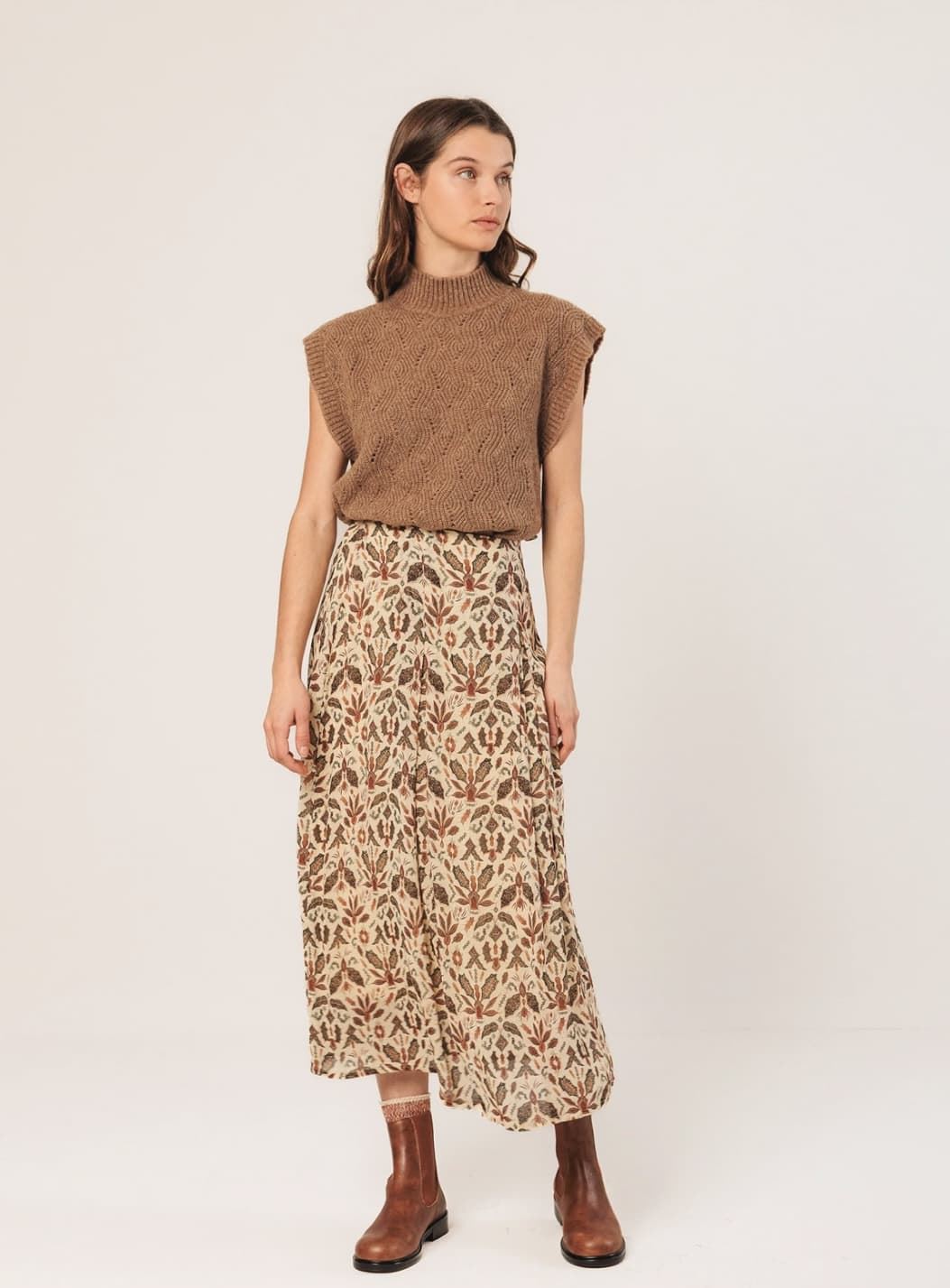 Falda Indi & Cold KI196 MIDI BATIK lino - Imagen 1