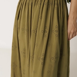 Falda Indi & Cold  MC167 FALDA MIDI BORDADA khaki - Imagen 1