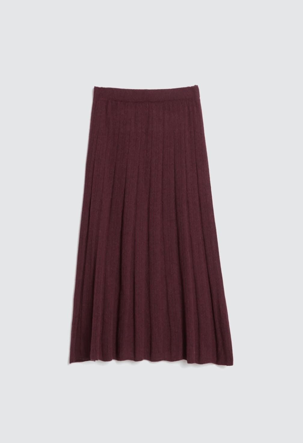 FALDA IndI & Cold MO142 midi canalé cashmere Berenjena - Imagen 6