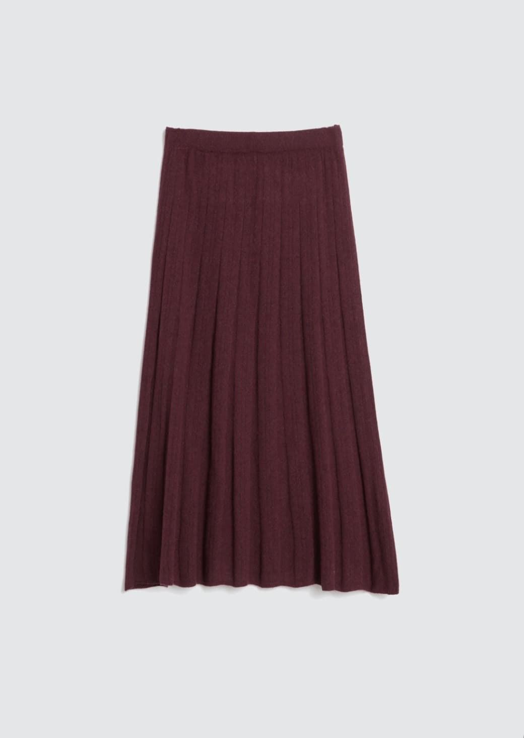 FALDA Indi & Cold REF. MO542 Midi Canalé cashmere Berenjena - Imagen 6