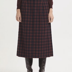 Falda nice things cuadros seersucker marrón / marino - Imagen 2