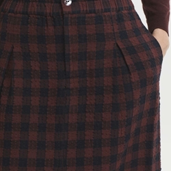 Falda nice things cuadros seersucker marrón / marino - Imagen 1