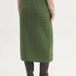 Falda nice things de cuadros efecto arrugado verde - Imagen 2