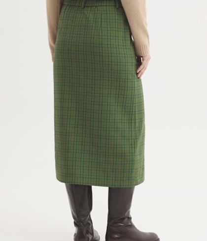 Falda nice things de cuadros efecto arrugado verde - Imagen 2