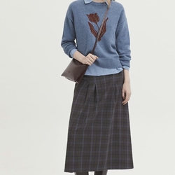 Falda Nice Things pliegues de cuadros grises azules - Imagen 2