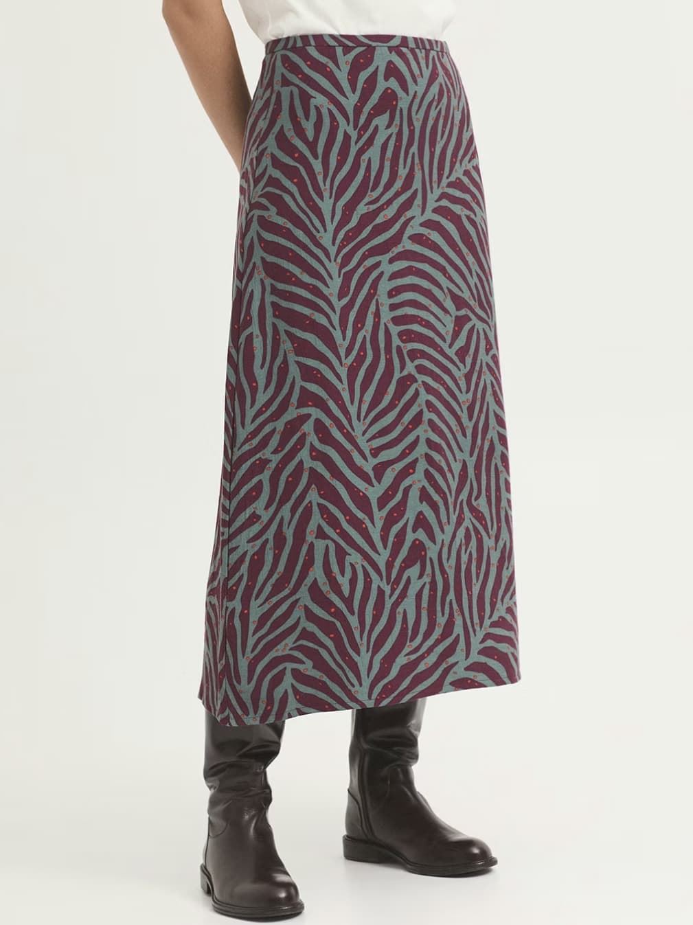 Falda nice things Zebra, grises, burdeos. - Imagen 1