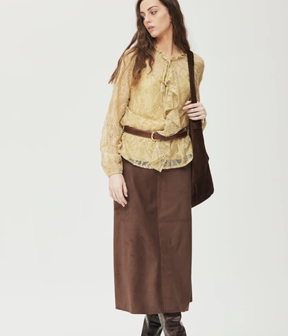 Falda OKY 1141 Norwin Efecto Ante Granate - Imagen 1