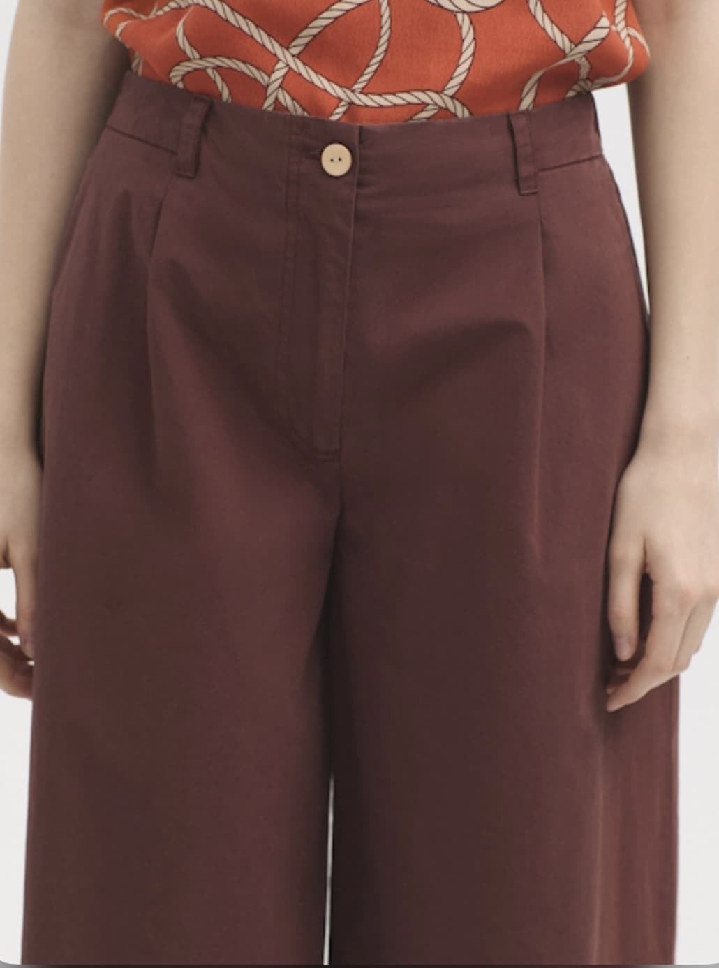 Falda pantalón Nice Things poplin chocolate - Imagen 1