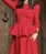 Falda vestir midi relieve vuelo rojo - Imagen 1