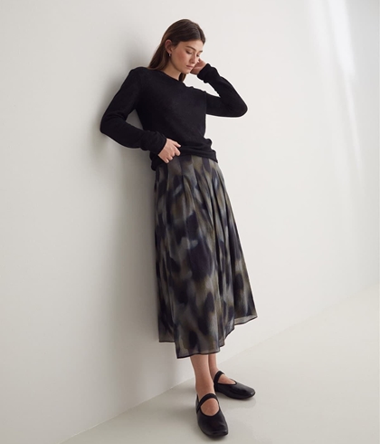 Falda Yerse 43824 midi estampada MULTICOLOR - Imagen 2