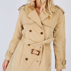 Gabardina Derhy Uliana color beige - Imagen 2
