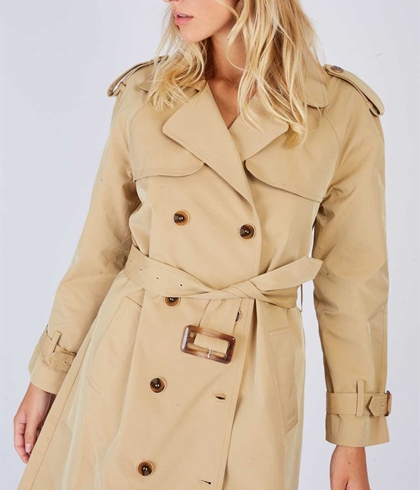 Gabardina Derhy Uliana color beige - Imagen 2