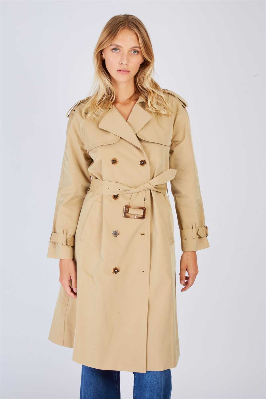 Gabardina Derhy Uliana color beige - Imagen 4