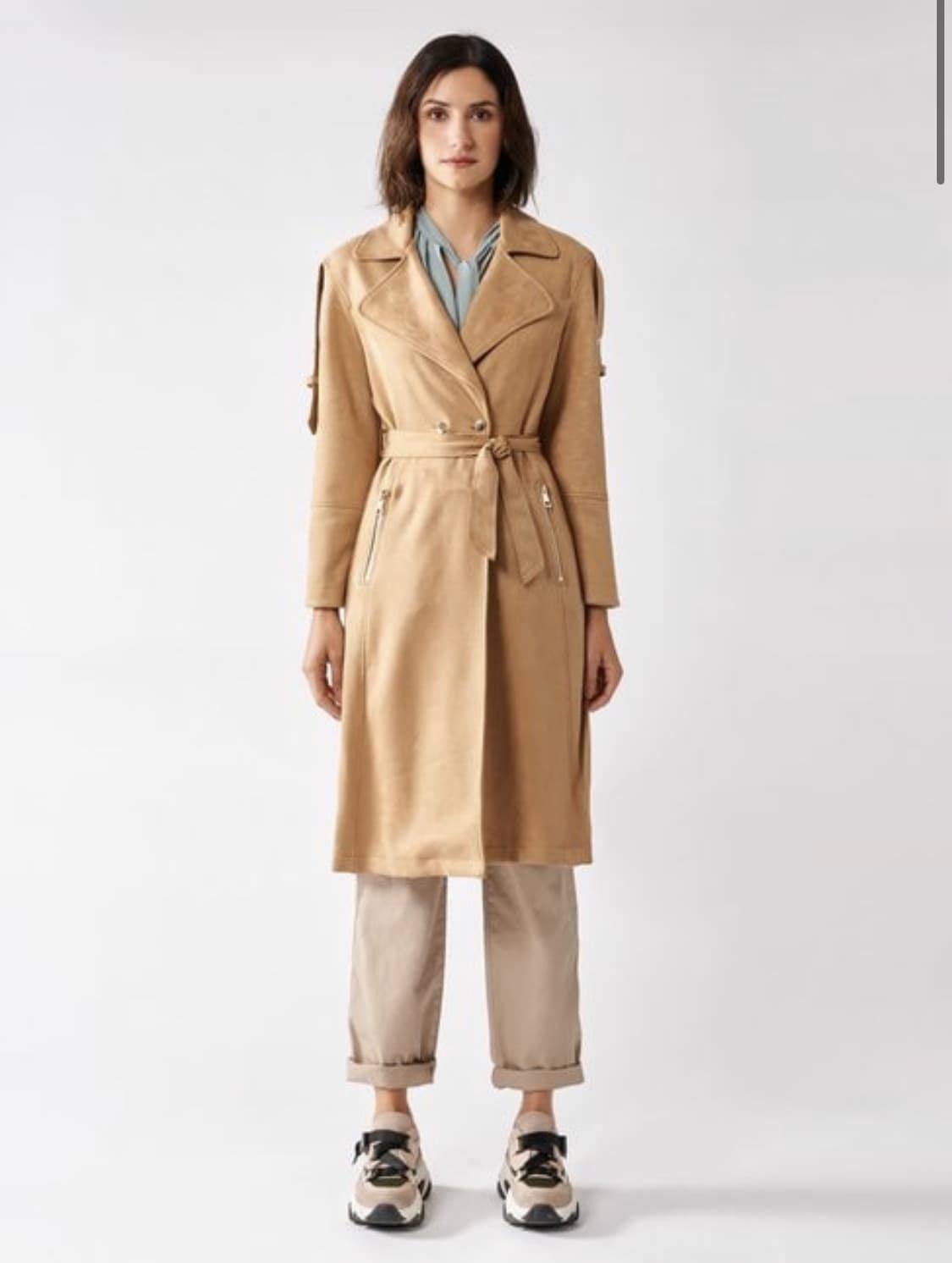 Gabardina larga camel Rinascimento - Imagen 1