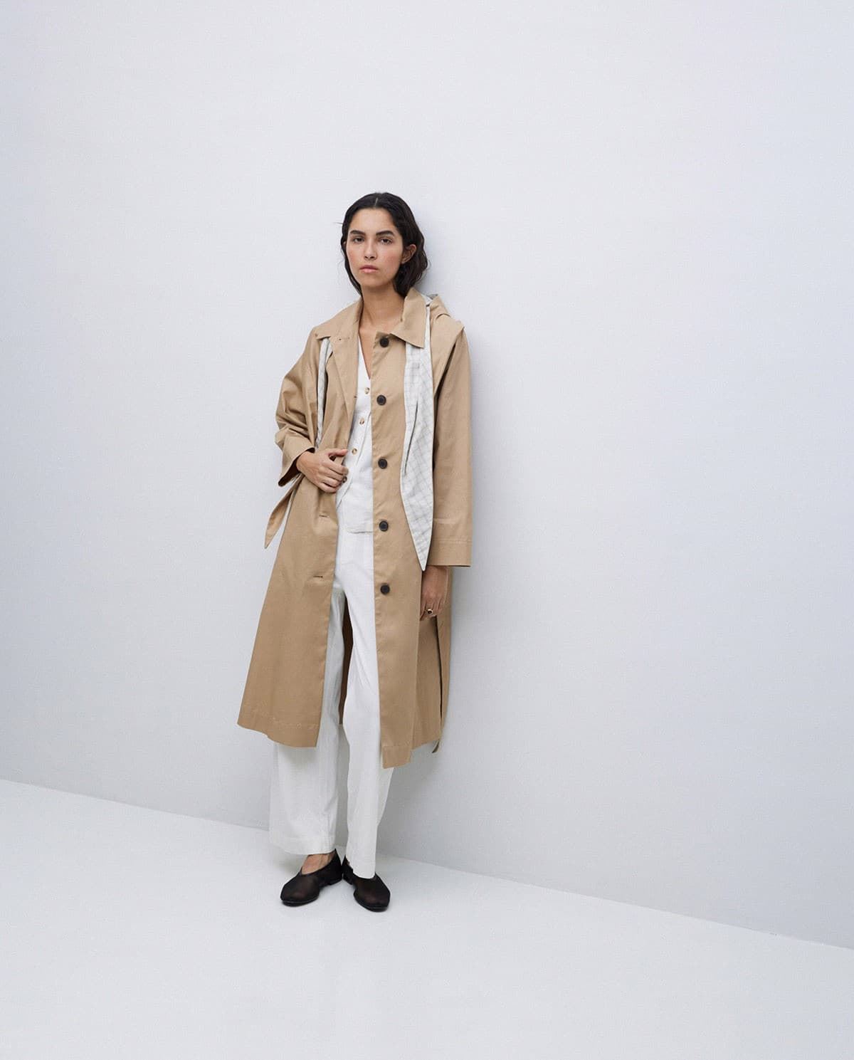 GABARDINA  Yerse ALGODÓN CAPUCHA CAMEL - Imagen 4
