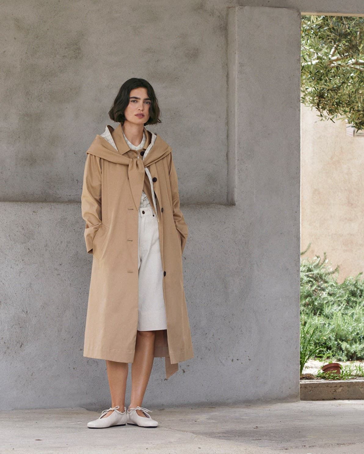 GABARDINA  Yerse ALGODÓN CAPUCHA CAMEL - Imagen 5