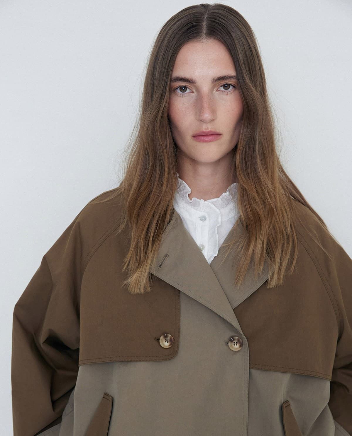 GABARDINA Yerse  CORTA IMPERMEABLE CAQUI - Imagen 2