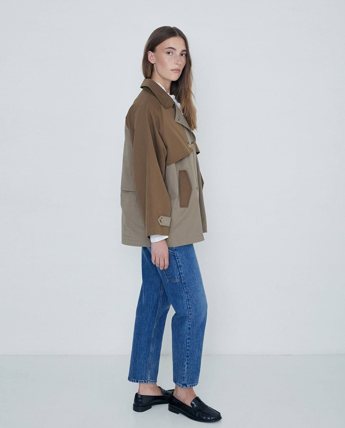 GABARDINA Yerse  CORTA IMPERMEABLE CAQUI - Imagen 4